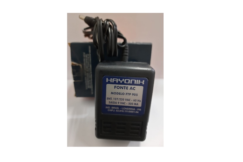 FONTE TRANSFORMADORA ESPECIAL FTP BIVOLT DC 9VAC C/PLUG P4 500Mah