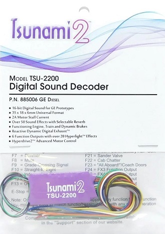 DECODIFICADOR DIGITAL TSU-2200 Tsunami 2 DCC P/ LOCOS DIESEL ESC.: HO